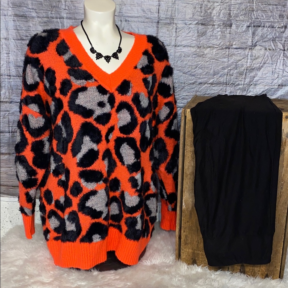 Torrid Women's Leopard Tunic Sweater Print Sweater